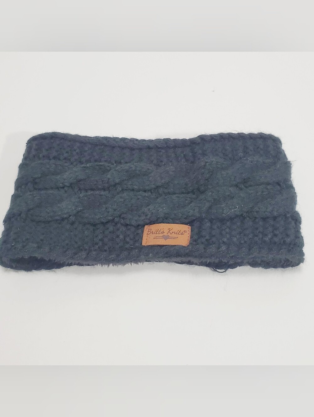 Britt's Knits Unisex Winter Head Warmer Hat  Black Cable  Knit OS Acrylic NEW